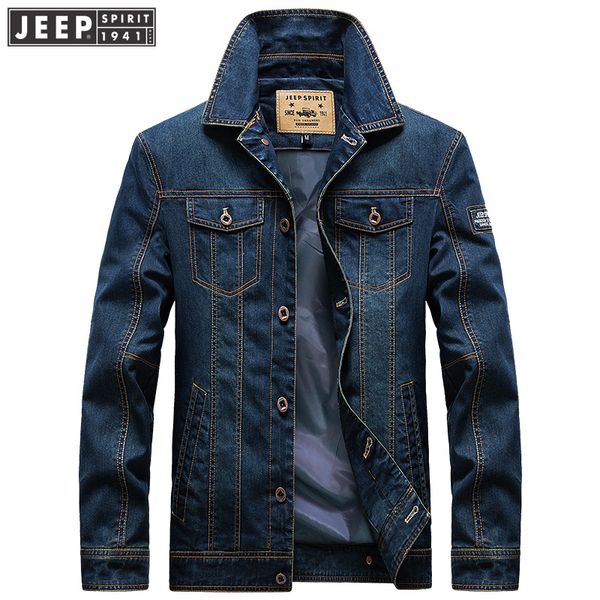 

2018 mens new autumn winter denim jacket sloid color turn-down collar casual jacket big size loose men outwear, Black;brown