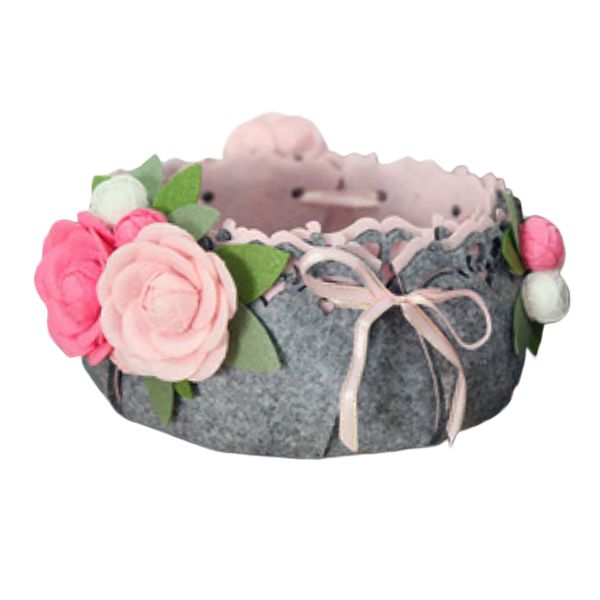 

diy нетканая корзина для хранения организатор материал пакет набор детей раннего образования игрушка 20 x 10 см, Black