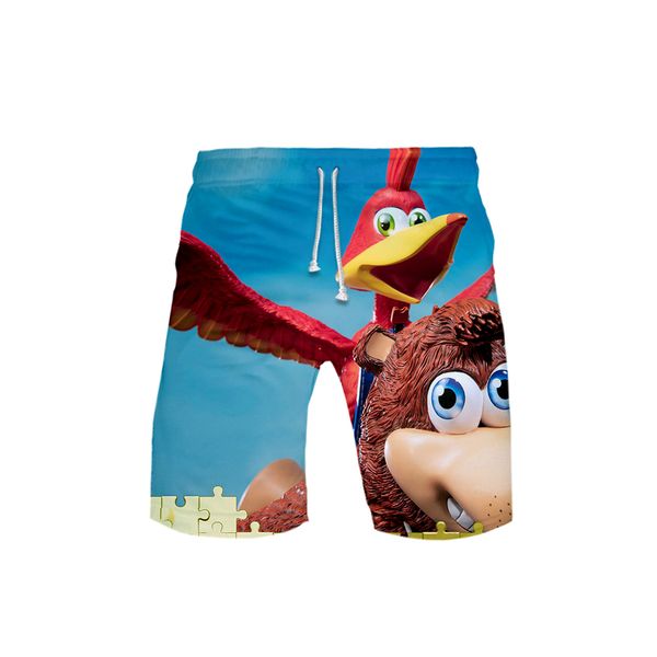 

leisure hip hop banjo kazooie 3d print male summer casual cool and breathable ventilation style beach shorts, White;black