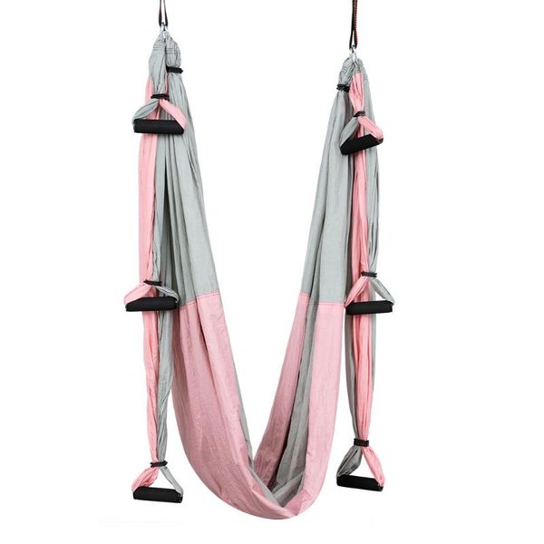 

full set 6 handles anti-gravity aerial yoga hammock flying swing trapeze yoga inversion exercises device home gym hanging belt