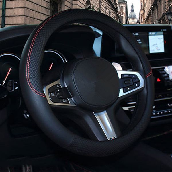 

car steering wheel cover auto steering- wheel cover anti-slip 37/38 cm universal size multi-color embossing leather car-styling