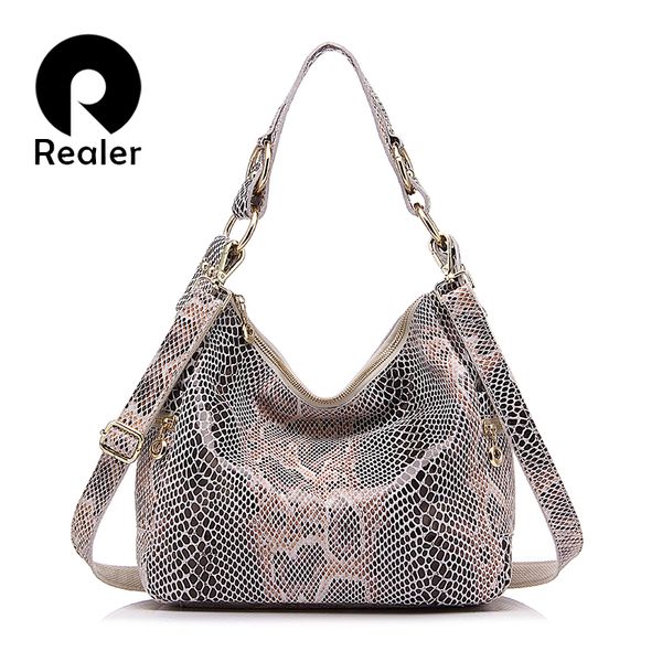 

realer woman handbags genuine leather totes female classic serpentine prints shoulder crossbody bags ladies school messenger bag t200114