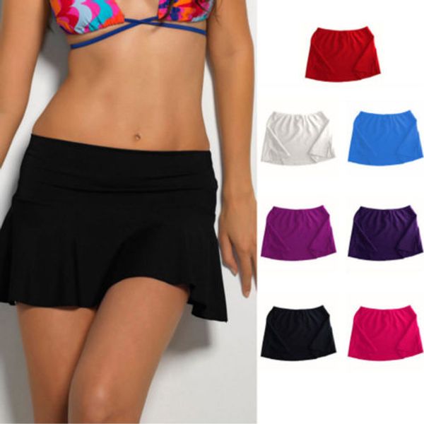 

beach cover up skirt women chiffon short skirt beachwear short bathing swim suit swimwear, Black