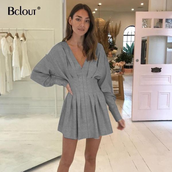 

ootn long sleeve summer dress women v-neck party dresses elegant mini shirt dress invisible zipper button casual autumn, Black;gray