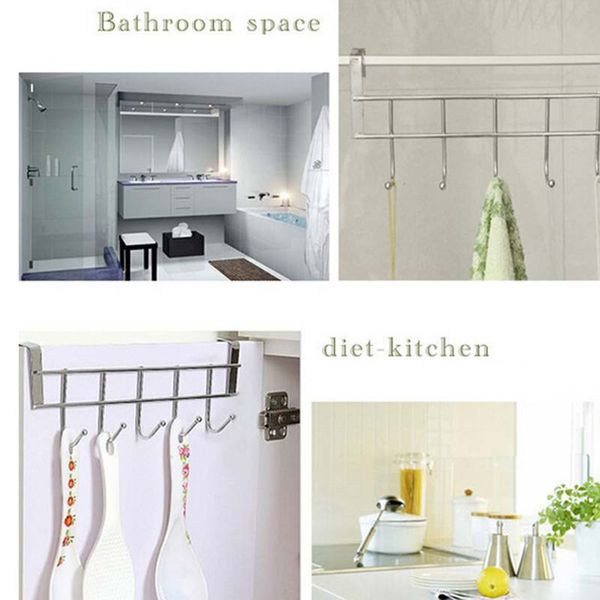 

stainless steel hanger hooks cupboard coffee cup holder drainer hanger closet under shelf 5 hook for storage cup glass and mug