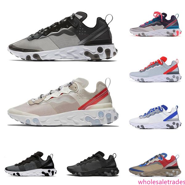 

react element 87 55 running shoes for men women anthracite light bone triple black white red orbit mens trainers sports sneakers size 36-45