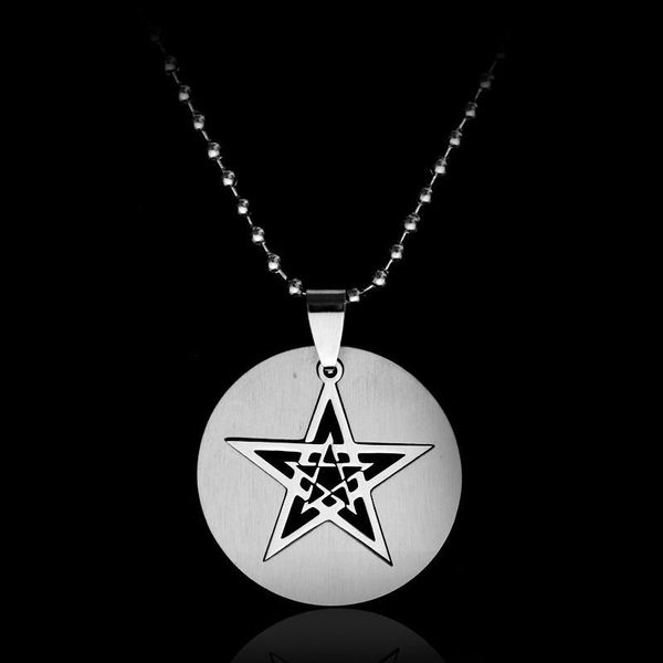 

dongsheng movie jewelry supernatural necklace devil's trap pentagram pentacle vintage retro antique silver pendant necklace-30