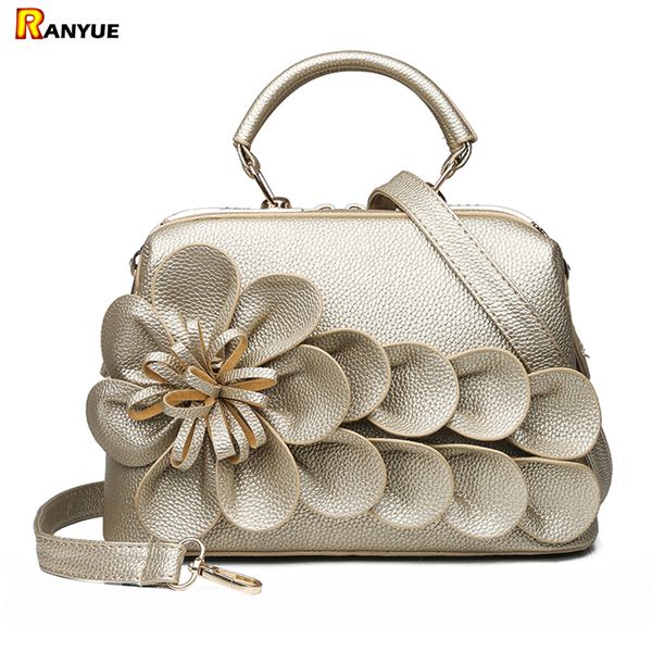 

luxury gold red 3d leather flower handbags women bags designer brand famous crossbody bags for women ladies hand small tote