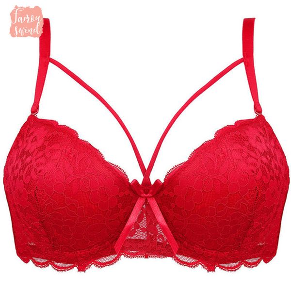

sexy мода кружево бюстгальтеры для тонких регулируемых ремней проложенных женщин бюстгальтер 7 цветов дамы лук зеленый лук bras b c, Red;black