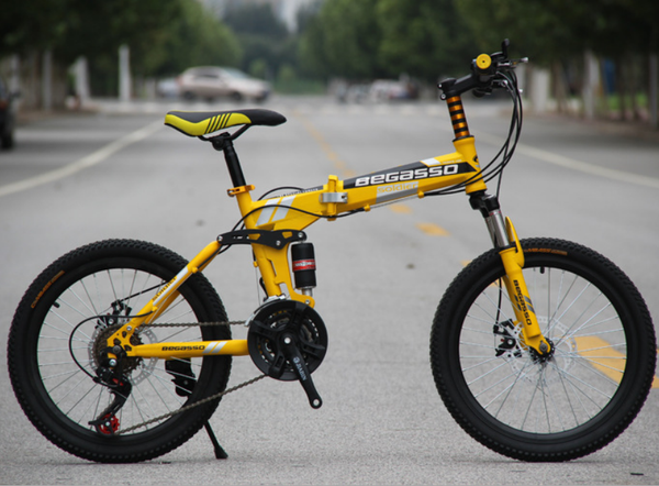 

20 inch folding mountain bike 21 / 24 / 27 speed disc brake childrens bike one wheel shock absorption student bike zd-bjs20