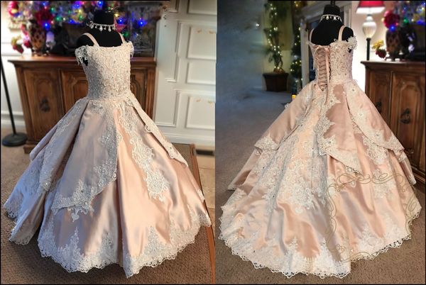 

modest lovebabyj a line flower girl dress rhinestone applique wedding party satin spaghetti sleeveless ruched princess girl dress, White;blue