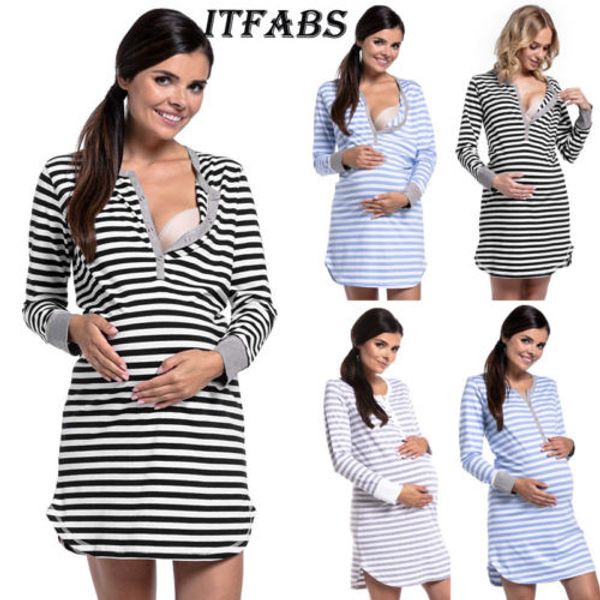 

2019 spring autumn pregnant sleepwear women's jumper cotton dress maternity long sleeve mini bodycon winter dress