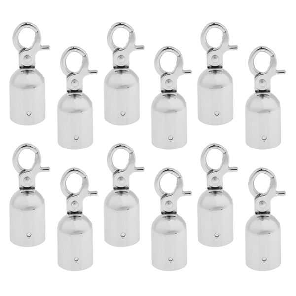 

12шт веревочные барьер end стопор шнура наконечники с hook 2.5cm silver