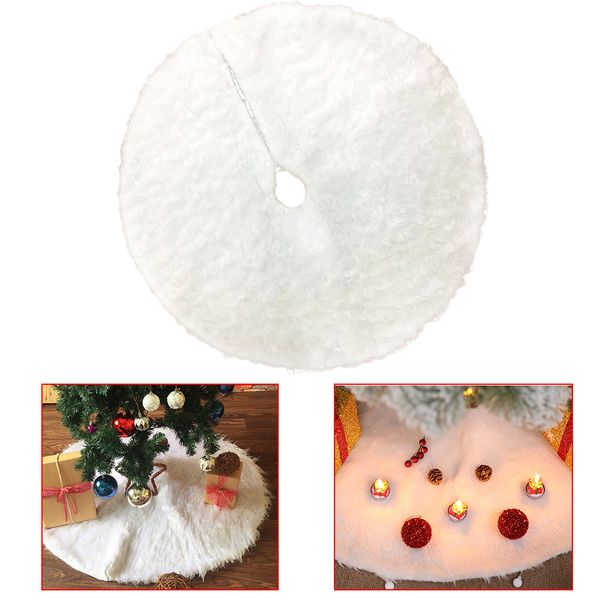 

Christmas Tree Skirt Pure White Long Wool Christmas Decorations