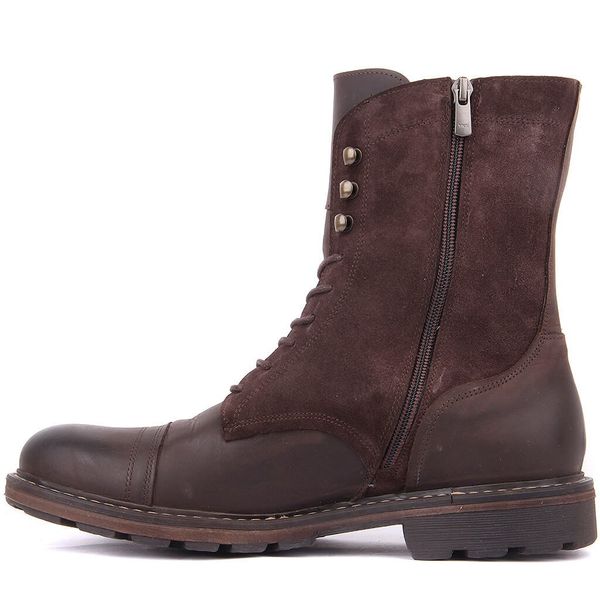 

sail lakers-brown suede leather zipper male boots, Black