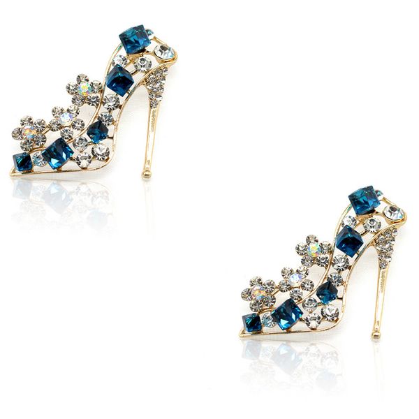 

high heel shoes brooch retro pin scarf corsage collar pin women small, Gray