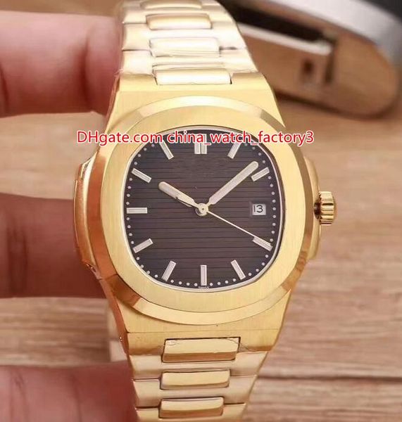

6 style elling 40mm nautilus 5711/1r-001 classic 8k yellow gold asia mechanical transparent automatic mens watch watches, Slivery;brown