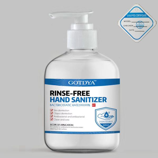 

in stock ce fda certification gotdya 500ml/300ml/100ml waterless antibacterial 75% alcohol antiseptic hand sanitizer gel