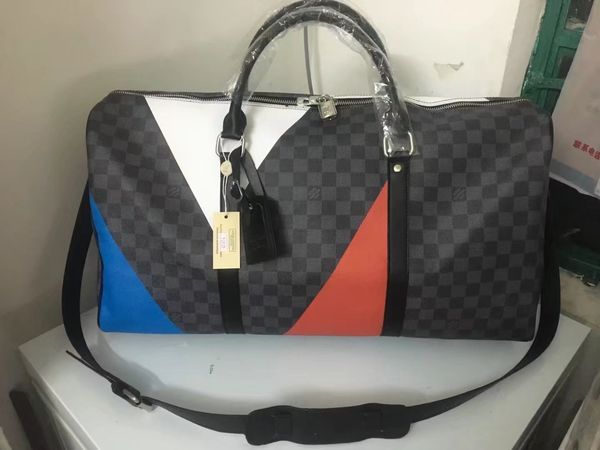 

55cm women travel bag famou cla ical de igner luggage men houlder duffel bag carry on luggage keepall lock hang