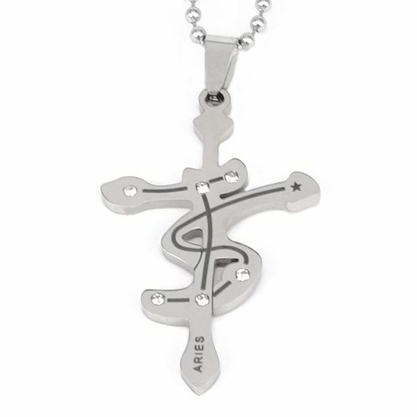 

europe and america creative-titanium steel chinese zodiac pendant hip hop necklace new products accessories stainless steel neck, Silver