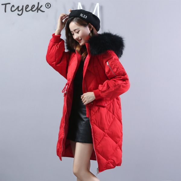 

tcyeek winter duck down jacket women down parkas loose style women winter duck coat female thick warm outwear coats lwl1171, Black