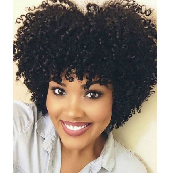 quente novo penteado macio cabelo indiano do afro-americano Africano curto crespos encaracolados Simulação cabelo humano peruca encaracolado naturais