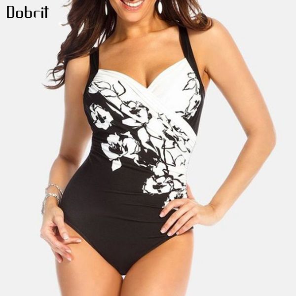 

2019 sexy plus size swimwear women one piece swimsuit женский винтажный купальник для монокини большой размер купальники -5xl, White;black