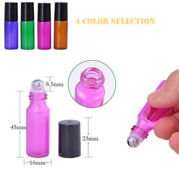 

1pc empty bottle 5ml travel portable leakproof durable metal pearl essence oil bottle make-up water screw pump sprayer bottles