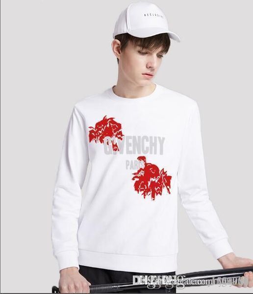 

men's spring/fall hoodie men's round neck long sleeve t-shirt men's bottom shirt youth loose-fitting trend loose-fitting casu, Black