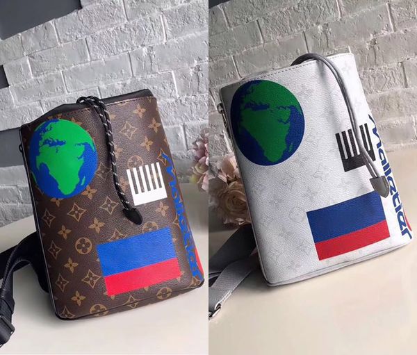 

5a chalk nano m44625 monogrram canvas rock climbing powder bags chalk bag m44615 camping bags hiking bag shoulder bags with box, Black