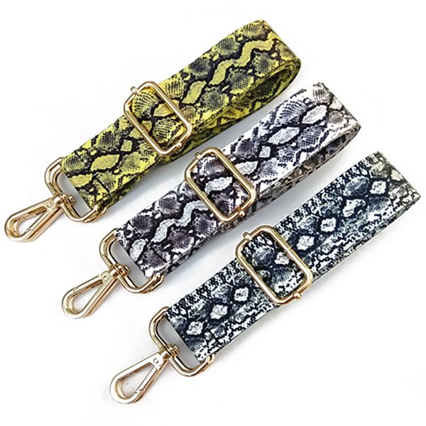 

fashion snake skin bag strap nylon wide shoulder strap adjustable length bag accessories women belt purse wholesale, Black