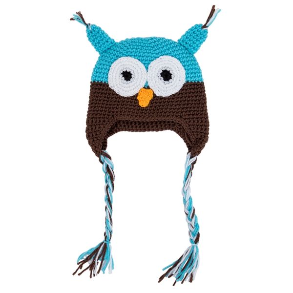 

new-cute handmade owl knit hat cap light blue and coffee pet supplies home garden, Yellow