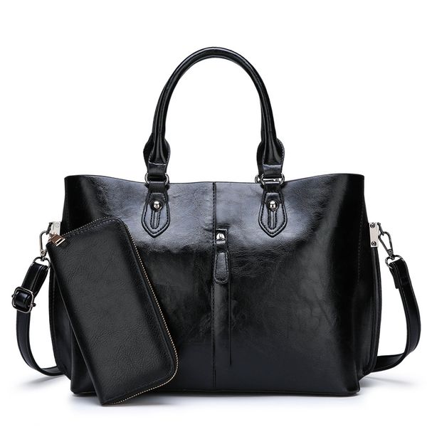 

large size shoulder bag leather women's handbag set