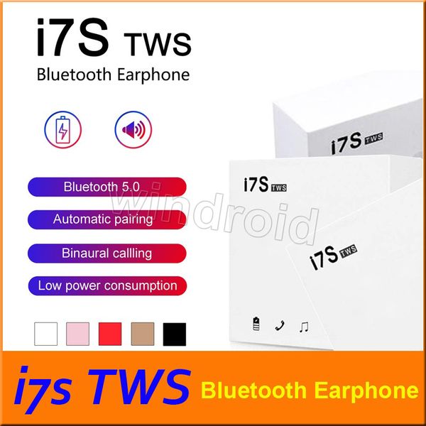 

i7s tws twins bluetooth headphones with charger box wireless earbuds headset for ios iphone x android with retail package 5 colors colorful