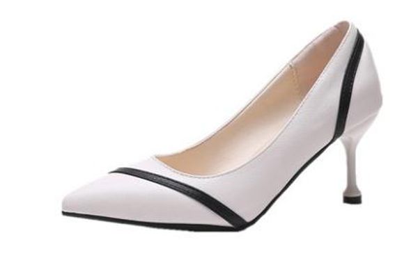 

women's shoes in spring and autumn high fine heel pointed end@4026, Black