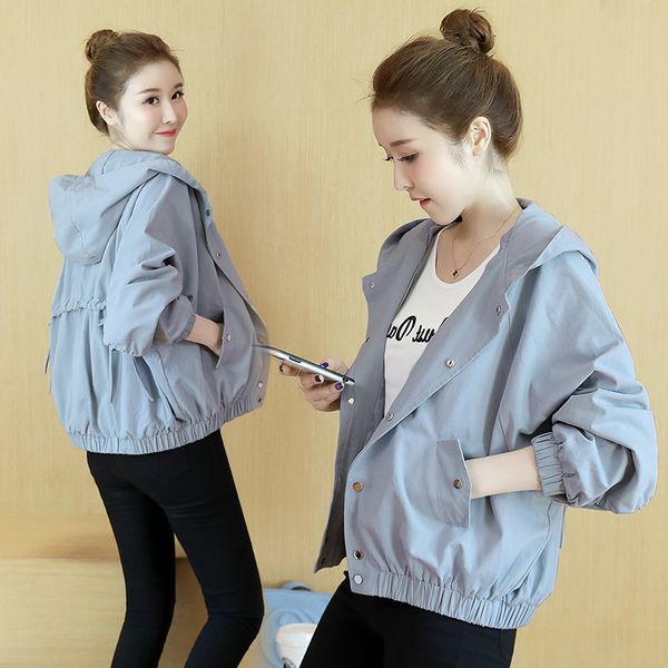 

swyivy spring and autumn women's jacket hooded streetwear women clothes 2019 loose short jacket female coats for women, Black;brown