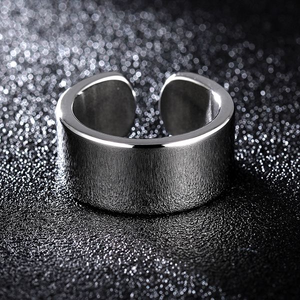 

10mm titanium steel open ring for men and women bright polish, Slivery;golden
