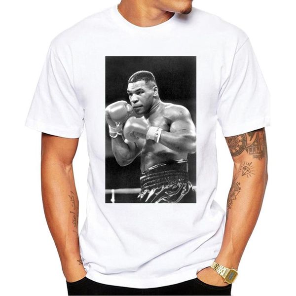 

fashion mike tyson poster printed casual t-shirt short sleeve retro popular design t shirt hipster cool harajuku streetwear, White;black