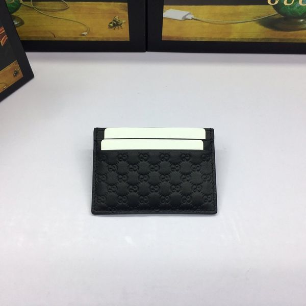 

short wallets for men casual man letter real leather embossing card holder for women with box size 10x7cm, Red;black