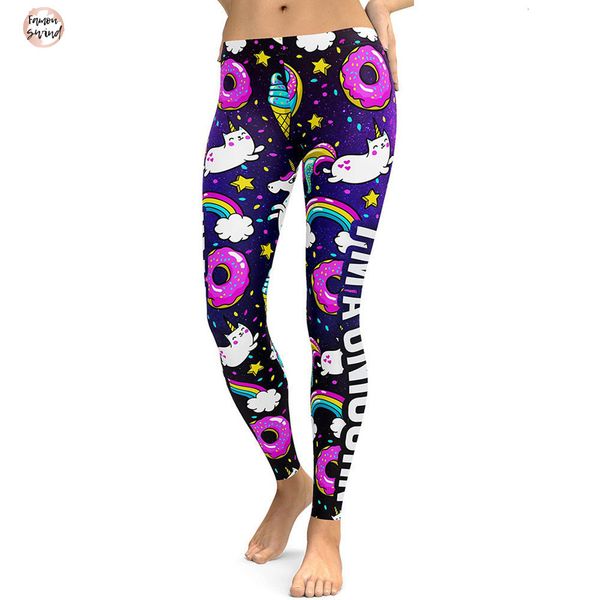 

2019 unicorn серии party поножи женщин красочные цифровой печати sexy плюс размер леггинсы повседневный фитнес тренировки брюки, Black