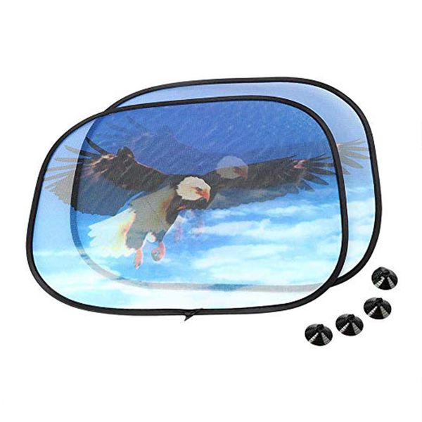 

1 pair curtain easy install side window car sunshade practical suction screen decorative colorful cartoon summer lightweight