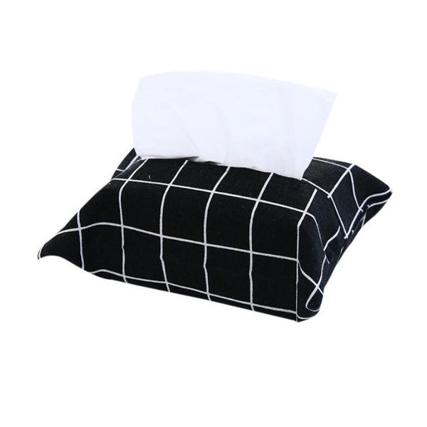 

2pc multifunctional cotton linen paper towel car storage tissue box deskpaper towel storage bag bathroom tissue box wholesal