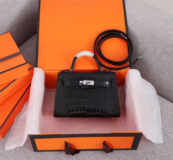 

classic designer women handbags shoulder bags style mini strap crossbody tote purse genuine leather handbag crocodile pattern