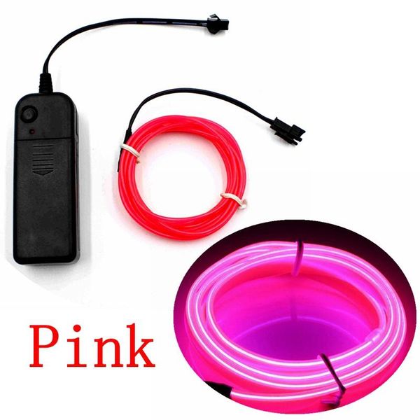 

гибкая el wire rope glow кабель светодиодные ленты неоновый свет с dc3v корпус батареи для украшения партии