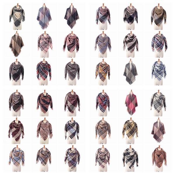 

women fashion plaid scarves grid tassel wrap oversized check shawl tartan cashmere scarf winter neckerchief lattice blankets favor rra2699