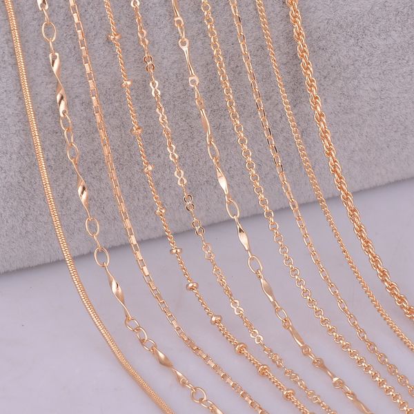 

10 pcs tiny 1-2mm gold chain necklace link gold color snake,infinity,rope jewelry findings chain for pendant nickle free, Silver