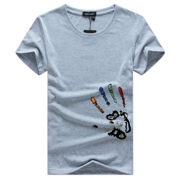 

2019 мужская мода футболка лето с коротким рукавом круглый вырез тройник плюс размер печатная повседневная хлопчатобумажная футболка с 6 цве, White;black