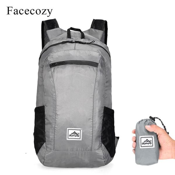 

facecozy outdoor waterproof backpack foldable portable bag 20l light sports folding pack men women trekking camping bags