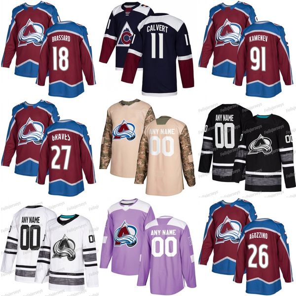 

18 Derick Brassard Colorado Avalanche 26 Andrew Agozzino Samuel Girard 91 Vladislav Kamenev 27 Ryan Graves 11 Matt Calvert Hockey Jerseys
