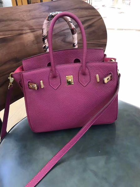 

25cm 30cm 35cm 2019 totes new color grape purple genuine leather cowhide shoulder bags lady handbag ing